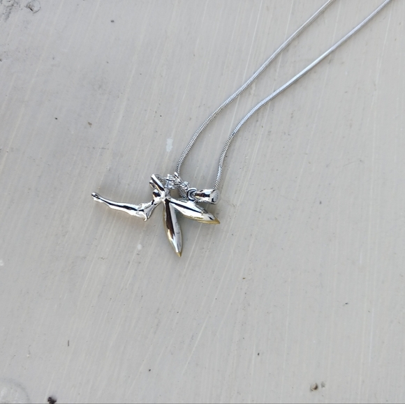 Tinkerbell Necklace Made With Swarovski Crystal Fairy Chain Pendant Blue - Picture 5 of 7